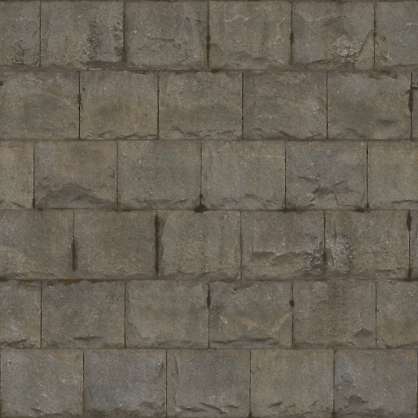 3D Scanned Granite Stone Wall - 3x3 meters