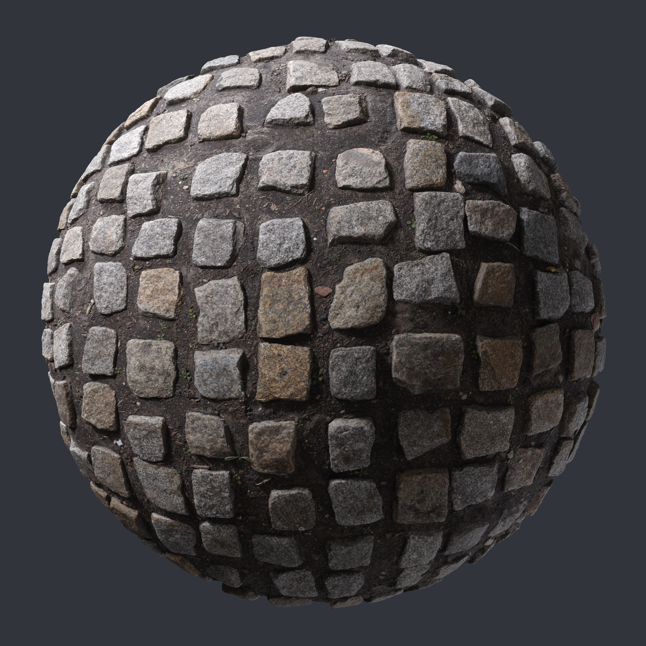 3D Scanned Pavement Cobblestone - 3x3 meters