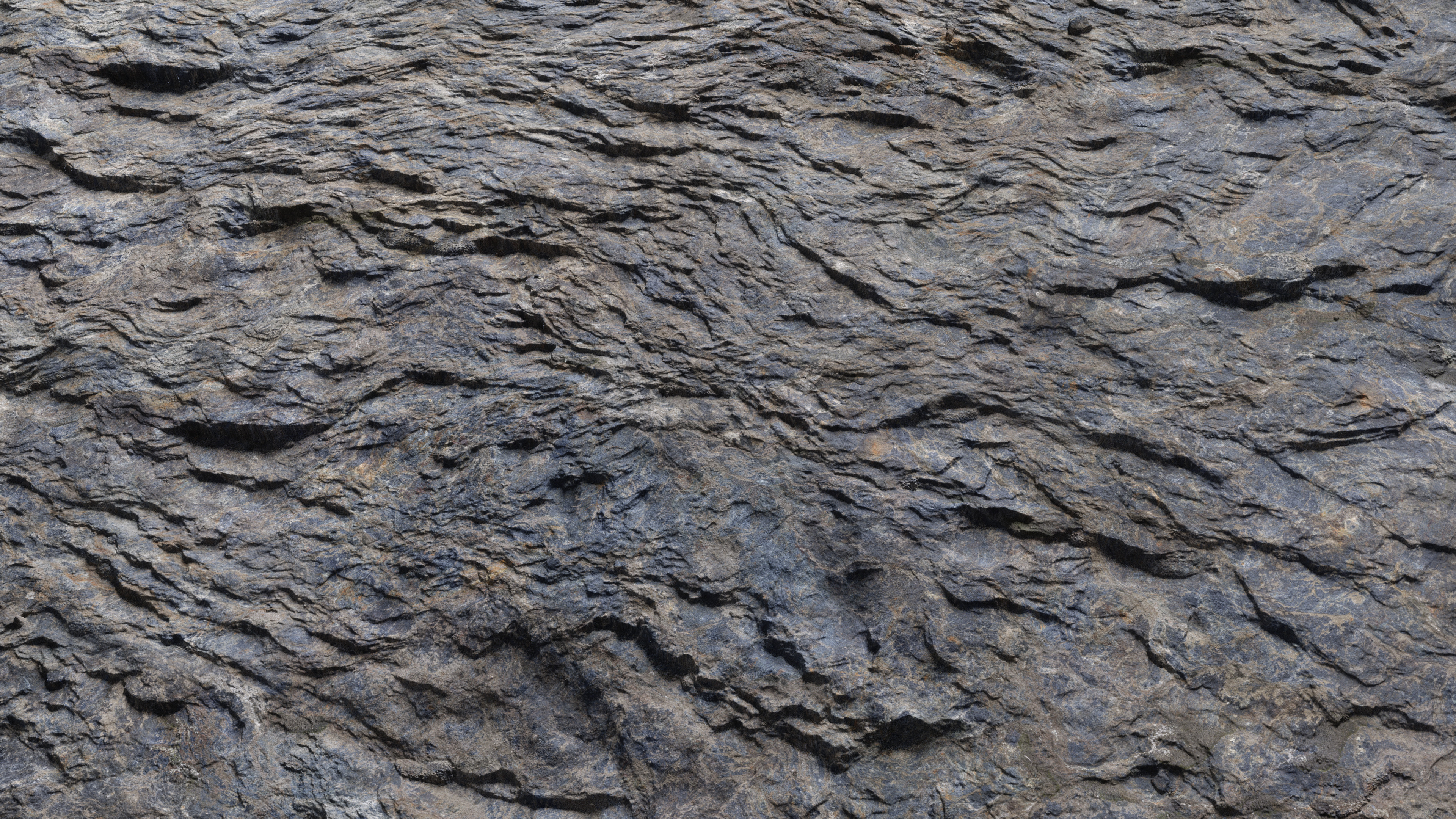 3D Scanned Layered Rock Surface - 2x2 meters