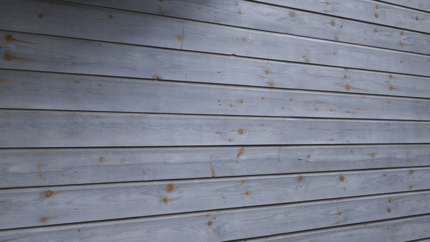 3D Scanned White Painted Wood Siding - 2x2 meters