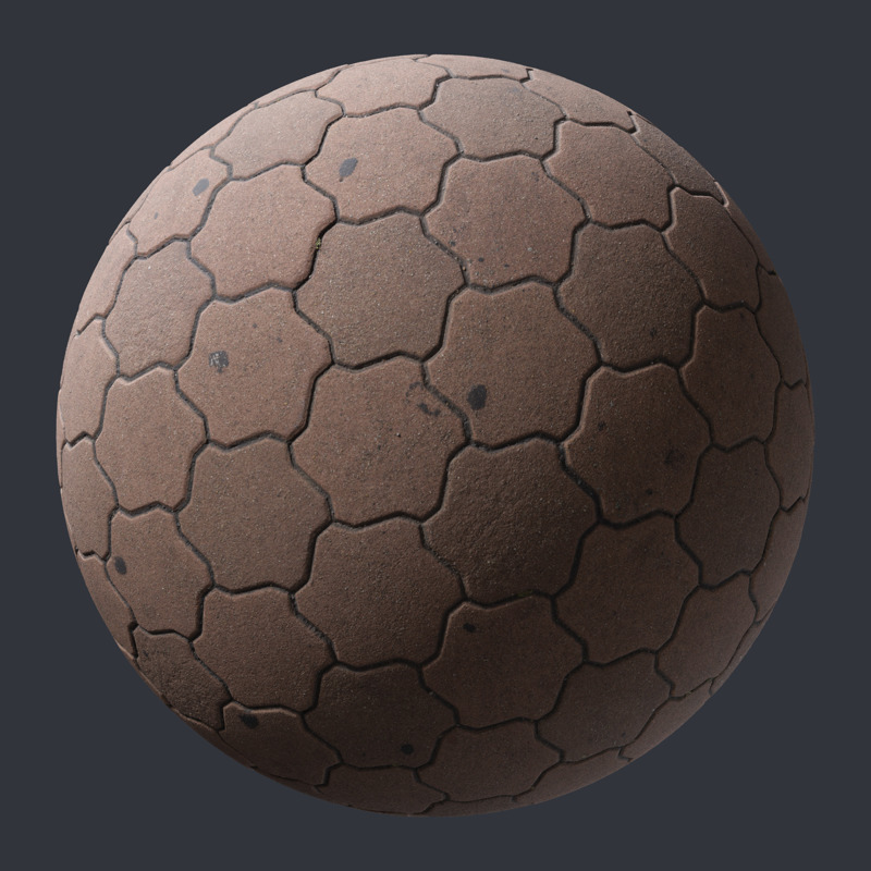 3D Scanned Hexagonal Pavement - 2x2 meters