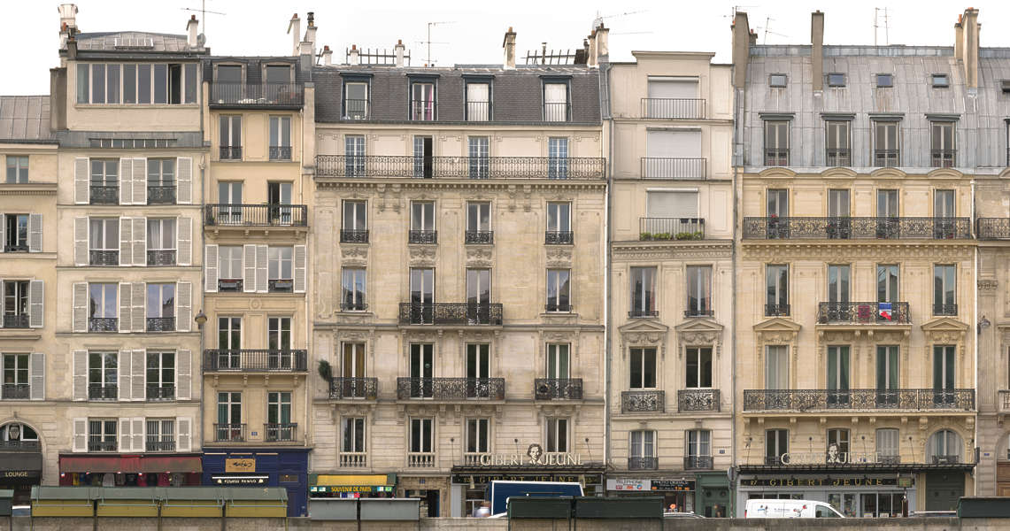 Paris Background - Tall buildings along the Seine