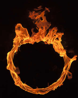 flame over circle