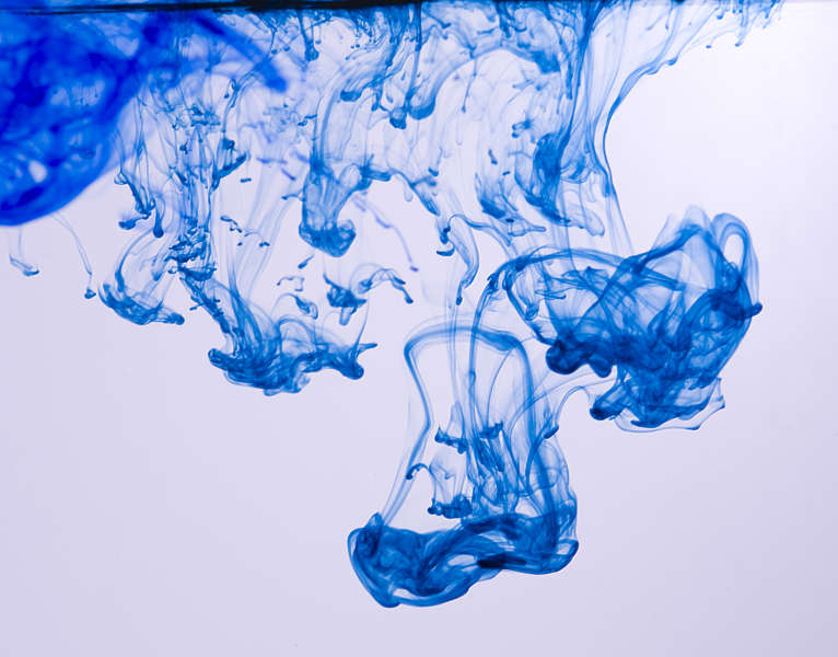 InkDrop0021 - Free Background Texture - ink single drop fluid blue white