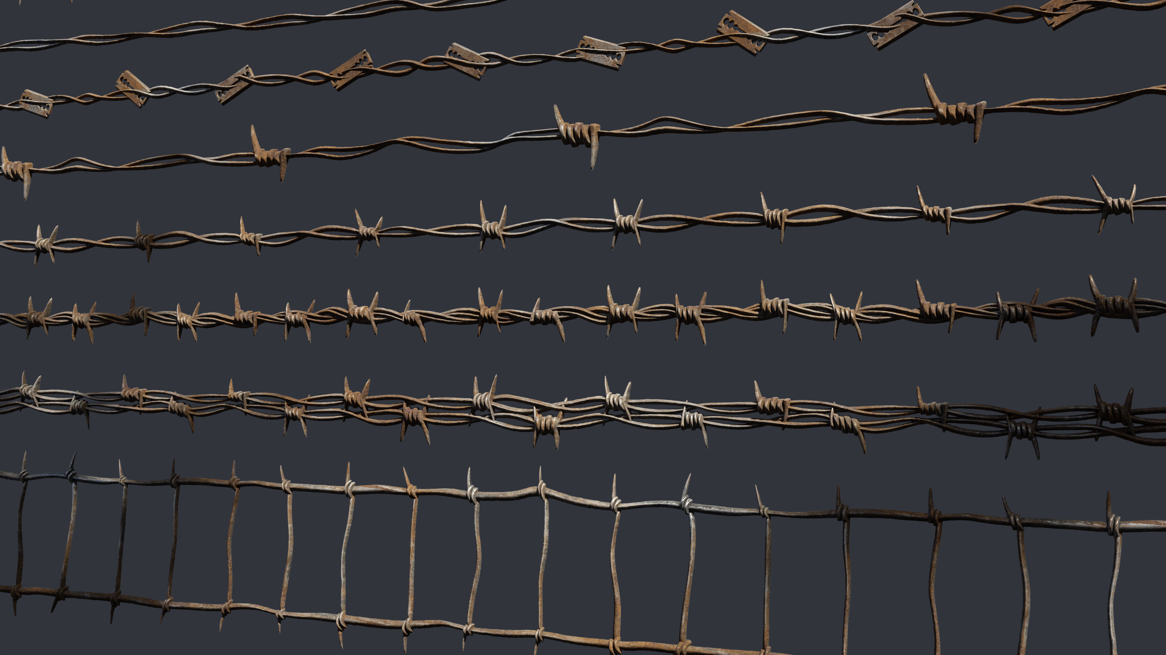 barbed wire material