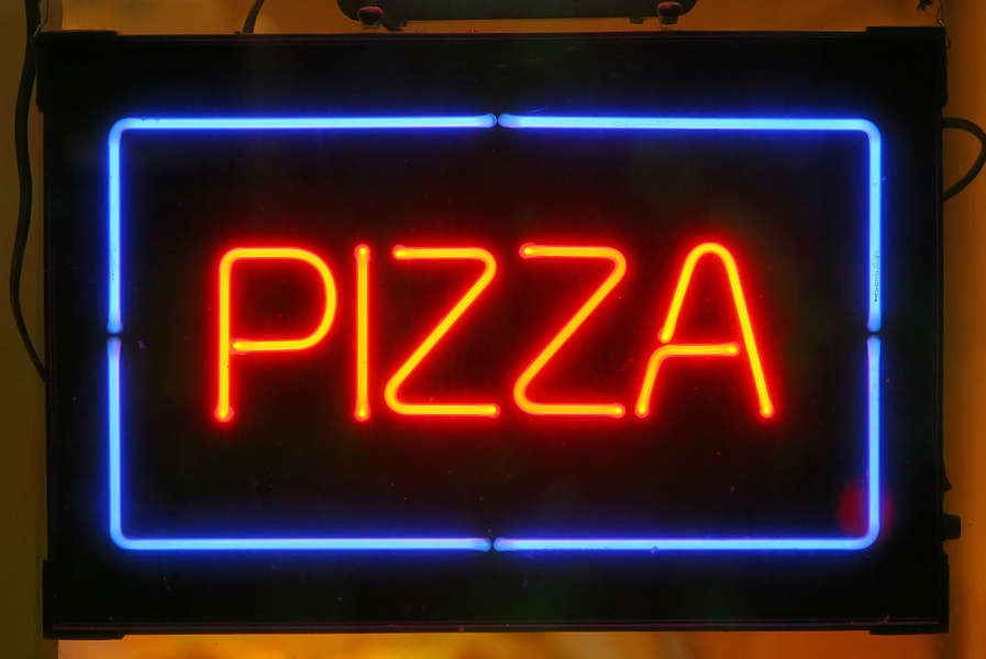 SignsNeon0024 - Free Background Texture - sign neon pizza red blue